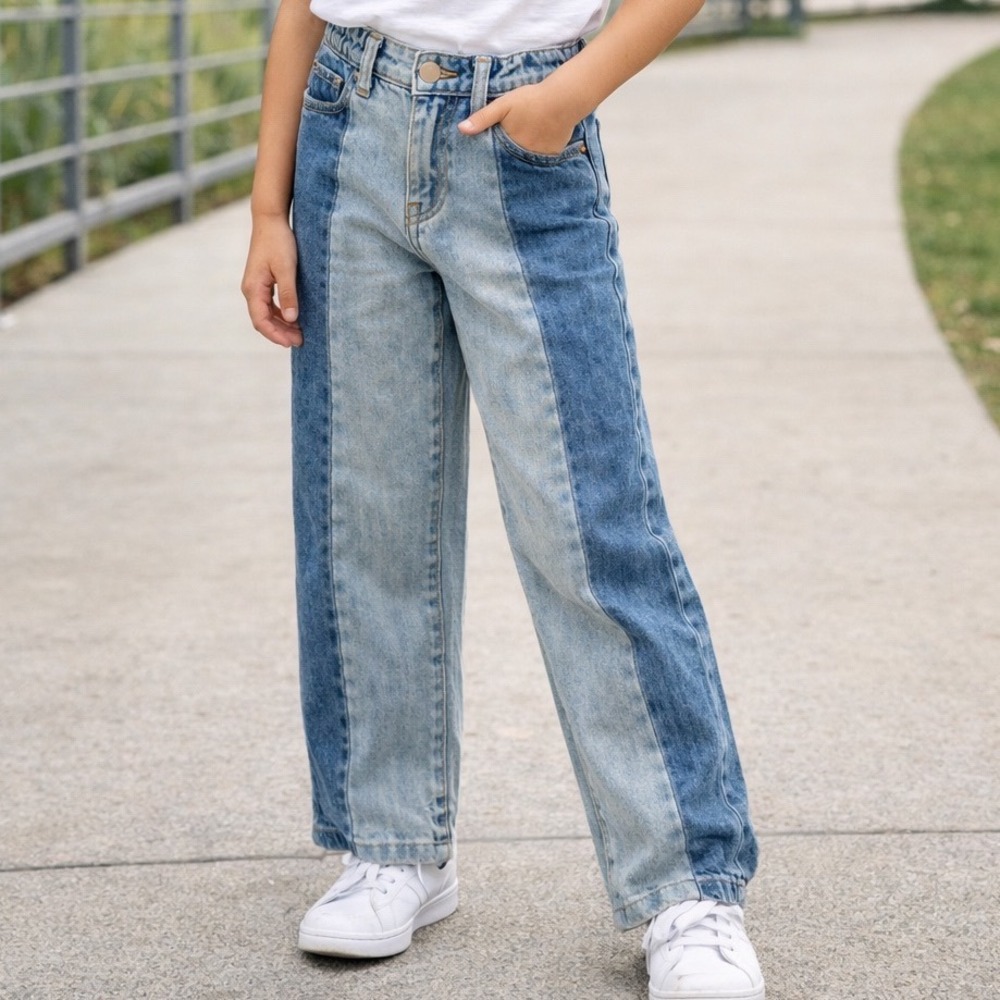 BLANK NYC Kids Jeans Size 7 Double Dip Blue Denim High Rise